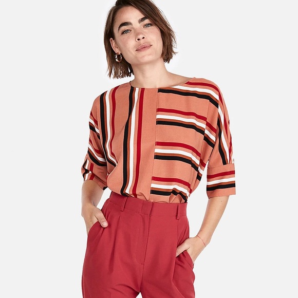 Striped Tie Back Boxy Blouse - Picture 2 of 7